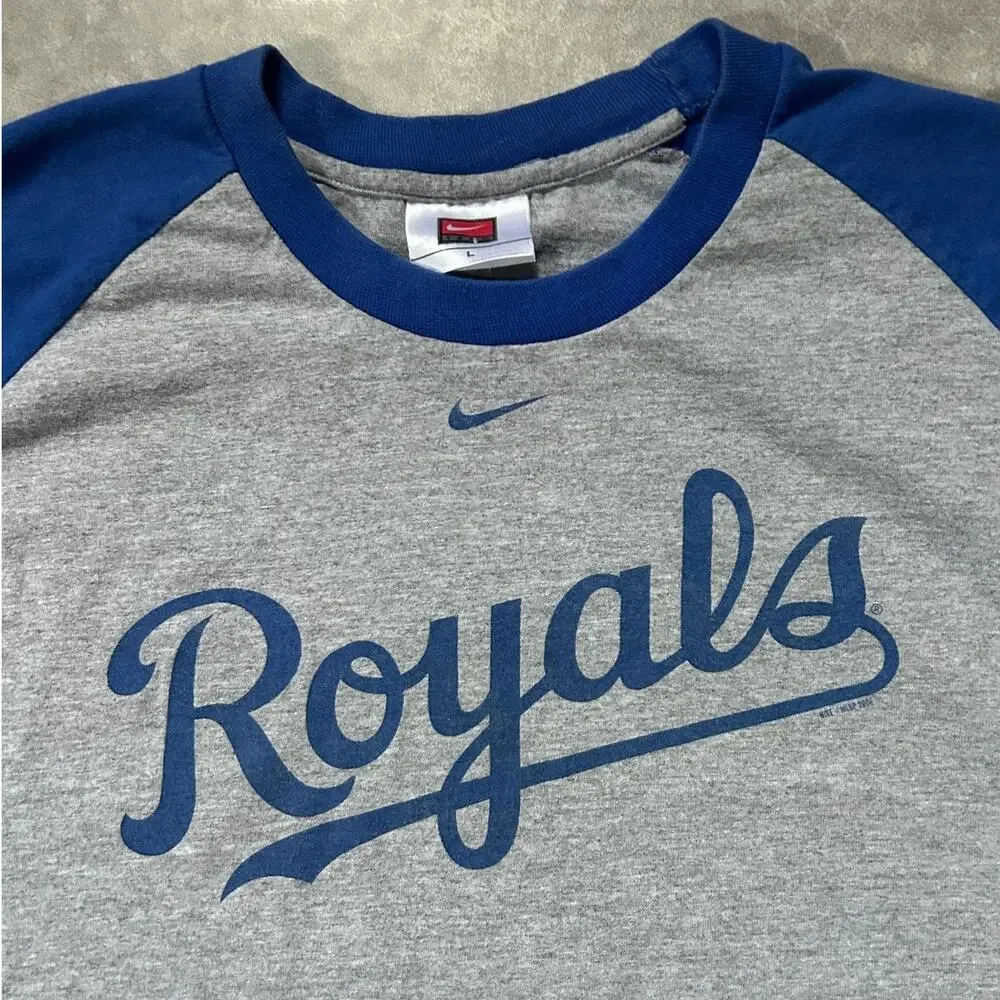 2000s Vintage Kansas City Royals Nike Blue Sleeves T Shirt -L